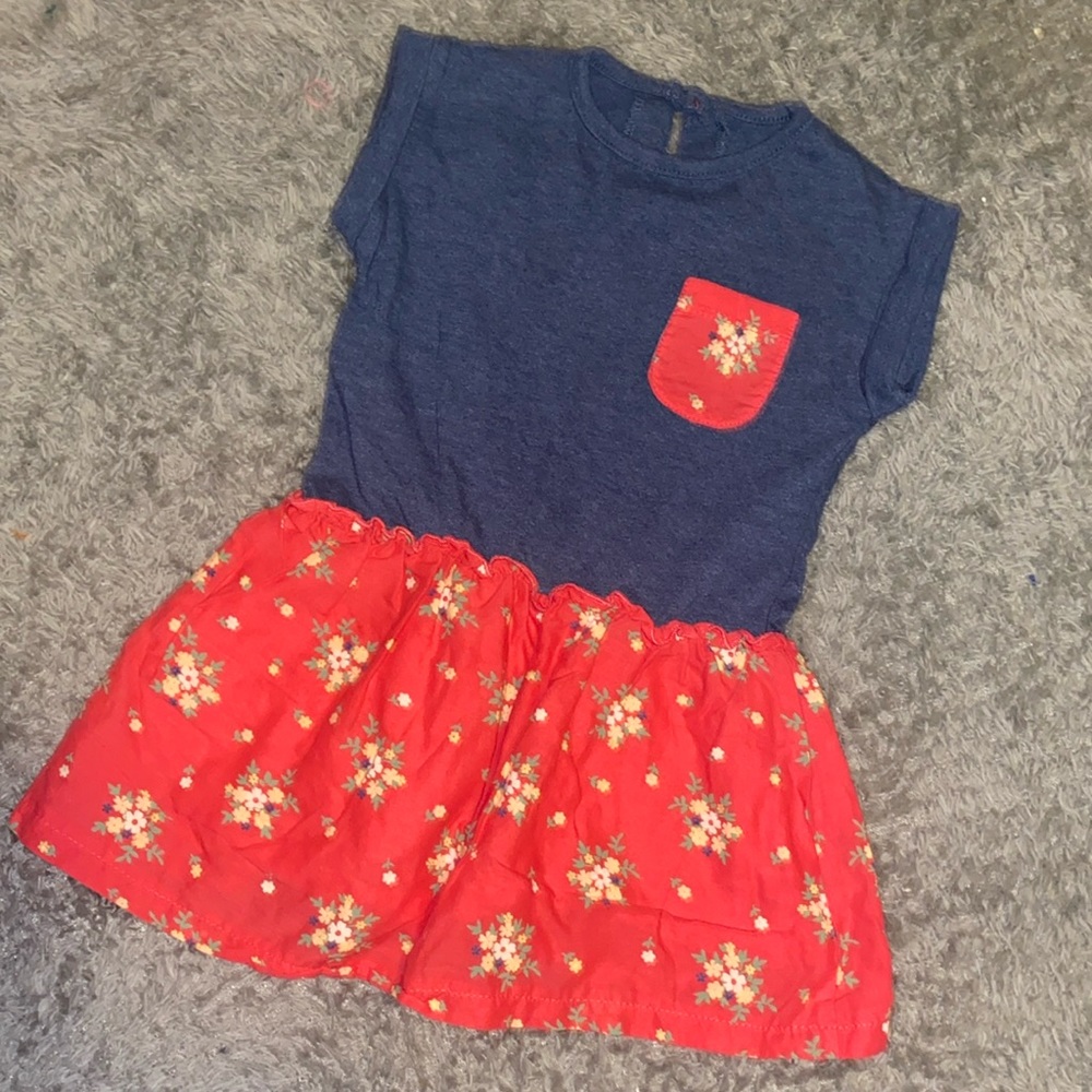 Must Bundle For $3 Deal! Cute Baby Girl size 12-18mo blue & pink floral dress